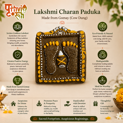 Prithvirooh Gomay Lakshmi Charan Paduka (3×3 Inch)