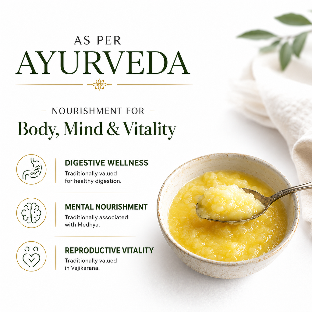 A bowl of nourishing Ayurvedic food for body, mind, and vitality highlighting digestive wellness, mental nourishment, and reproductive vitality.